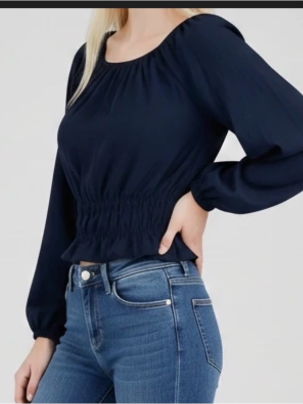Madewell Twill Tie-Back Cutout Top in Deep Indigo Sz M. NWOT